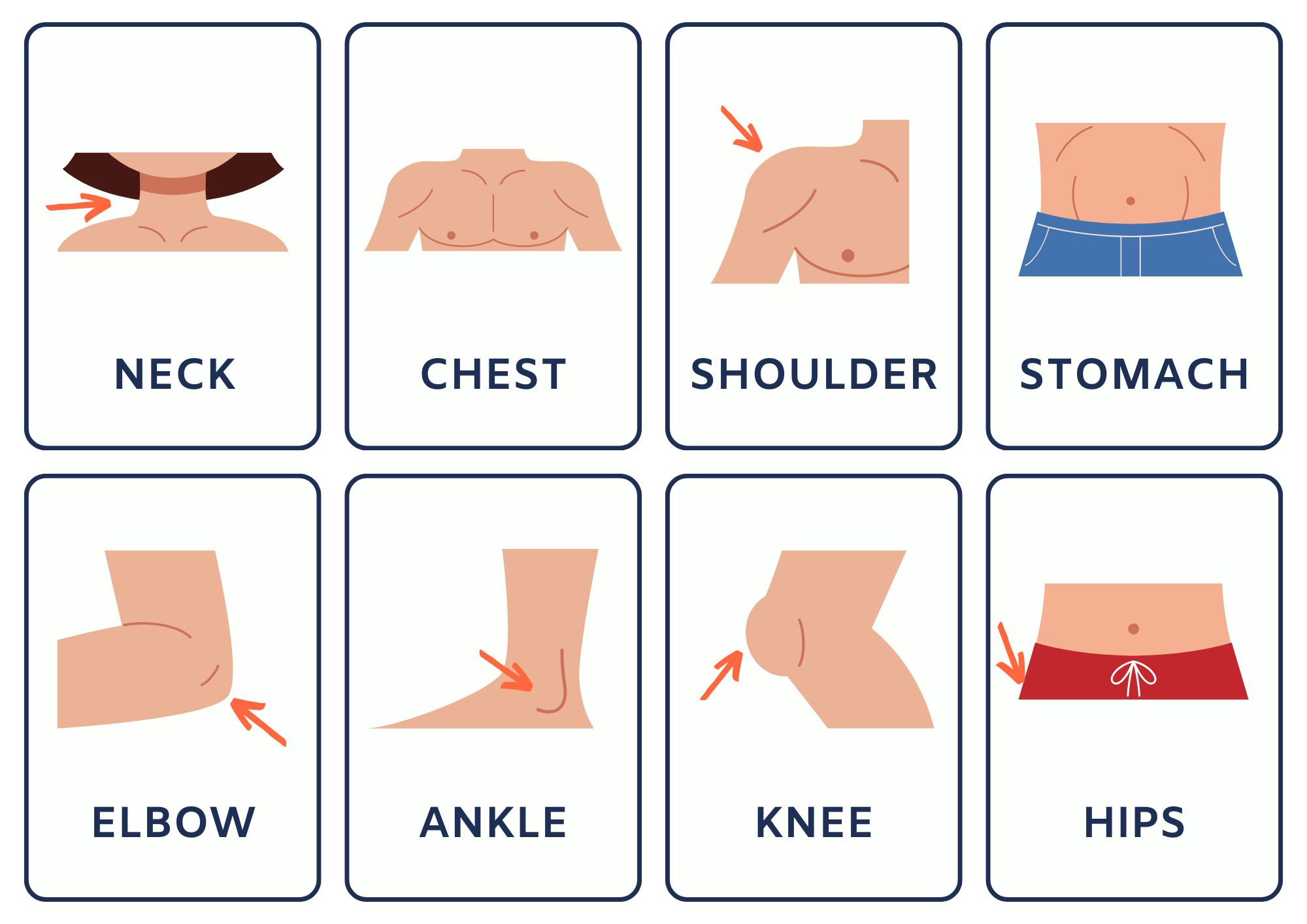 External Human Body Parts in Hindi and English